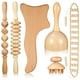 thumbnail image 1 of 6 Piezas Herramientas de Madera para Masaje Terapéutico con Rodillos y Ventosas para Relajación, 1 of 7
