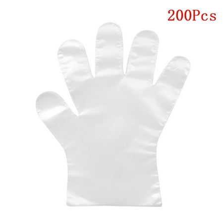 

TureClos 200 Pcs/bag Kids Disposable Clear Gloves PE Transparent Sanitary Single Use Non-slip Gloves for Restaurant School