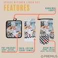 thumbnail image 2 of PREMIUS 3 Piece Printed Kitchen Linen Set, Baking Chef, 1 Cotton Towel, 1 Pot Holder, 1 Oven Mitt, 2 of 5