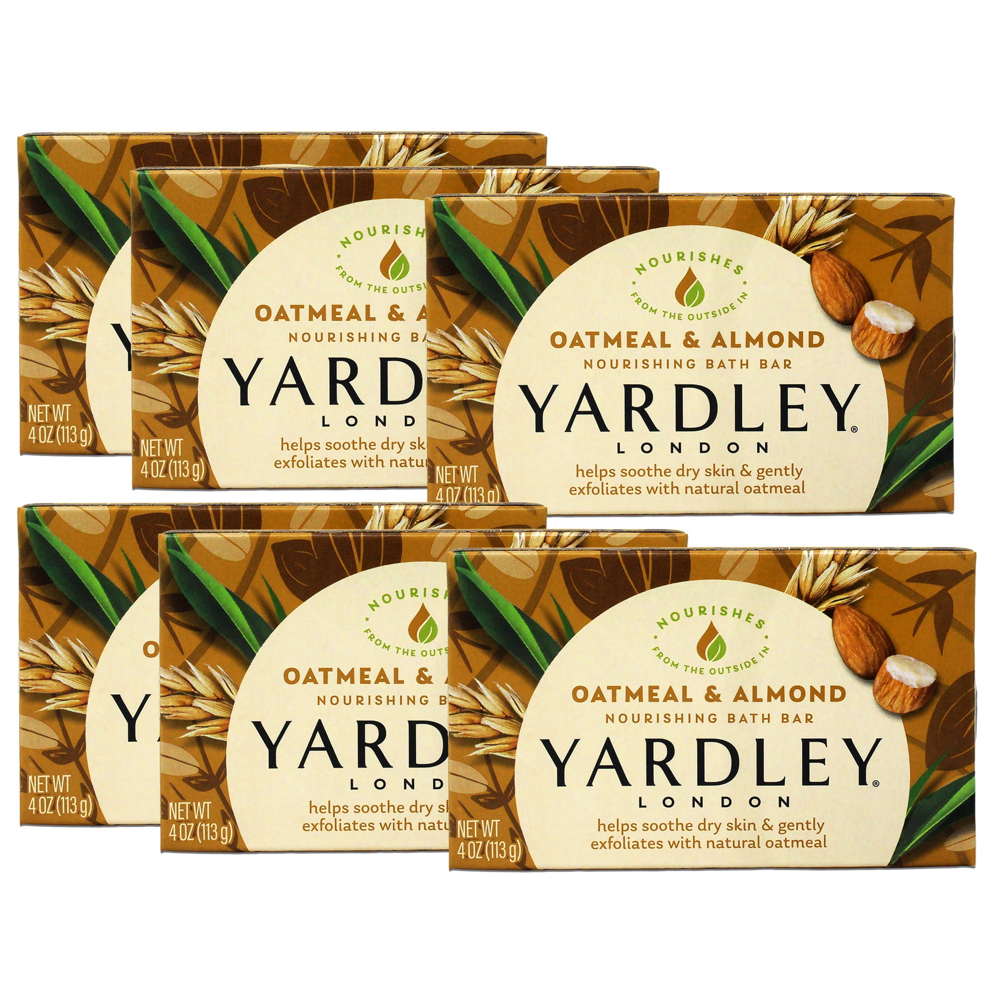Yardley London Moisturizing Bath Bar Oatmeal & Almond 4 Oz. Pack of 6