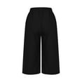 thumbnail image 5 of lmcalzta Wide Leg Capri Pants Women Drawstring Elastic High Waisted Casual 3/4 Length Pants with Pockets, 5 of 8