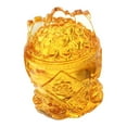 thumbnail image 2 of Esculturas de lingotes de cristal amarillo, estatua de cuenco de cornucopia Fengshui Craft para decoración, adorno,, 2 of 9