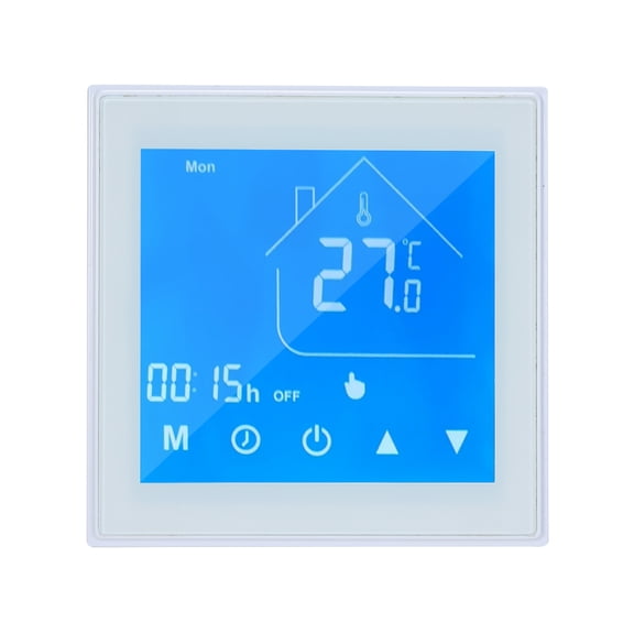 Mistaha Smart Home Electric Underfloor Heating Thermostat with Touch Control and Programmable Setting, Suitable for Various Spaces, 16A Power, HC-T010-GB Model, White Color, Tuya WiFi B Scheme
