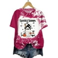 thumbnail image 2 of zaveiop Halloween Short Sleeve for Women Cute Halloween Spooky Season Graphic Printed Shirts Casual Holiday Graphic T-Shirts (Z1-Hot Pink, M), 2 of 5