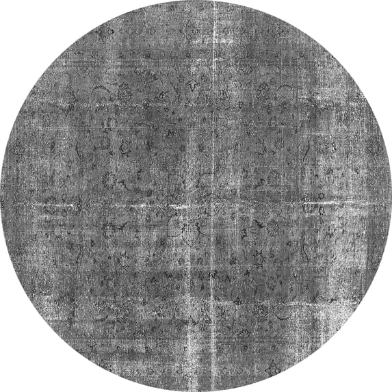 Ahgly Company Indoor Round Oriental Gray Industrial Area Rugs, 6' Round