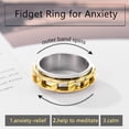 thumbnail image 5 of [Clearance]Cuban Link Chain Ring Rotatable Fidget Ring Two-tone Spinner Ring Stainless Steel Band for Anxiety for Men Women, 5 of 7