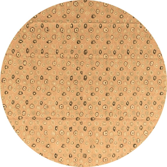 Ahgly Company Indoor Round Abstract Brown Modern Area Rugs, 3' Round