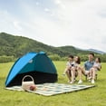 thumbnail image 4 of Limited Time Deal karymi Beach Tent Anti- Portable Sun Shade Shelter for 3 Person, Extendable Floor with Ventilating Mesh Plus Carrying Bag, Ground Pegs Hiking Essentials Summer Clearance, 4 of 8