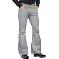 thumbnail image 5 of Men's Relaxed Vintage 70s Bell Bottom Stretch Fit Classic Trousers, Comfort Flared Retro Leg Denim Jeans for Casual and Retro Fashion,Light Gray,L, 5 of 5