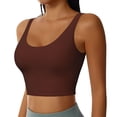 thumbnail image 2 of Naloa Brown Sports Bras for Women, High Support Bra with Removable Pads, Comfortable - X-Large, 2 of 9