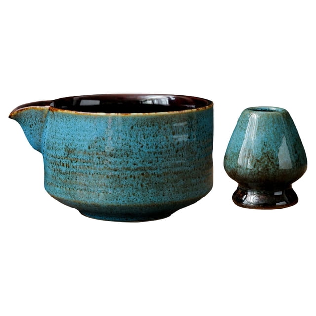 Cerámica cerámica cerámica de tazón de té de té verde tradicional portátil de té de té verde tradicional Azul