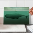 thumbnail image 2 of Fantasy Cutting Board, Surreal Giant Whale in the Middle of Sea and Little Sailboat on the Surface Print, Decorative Tempered Glass Cutting and Serving Board, Small Size, Green Beige, by Ambesonne, 2 of 5