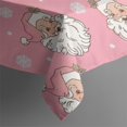 thumbnail image 4 of Pink Christmas Santa Pattern Rectangle Tablecloth 60"x120",Waterproof Polyester Rectangle Table Cloth, Wipeable Spillproof Polyester Tablecloth for Dining, Camping, Indoor and Outdoor, 4 of 6