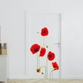 Walplus Red Poppy Flowers Peel and Stick Wall Decals 49.22" x 25.6