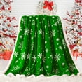 thumbnail image 5 of Christmas Throw Blanket, Sherpa Christmas Blankets, Fuzzy Fluffy Soft Cozy Blanket, Fleece Flannel Plush Microfiber Blanket for Couch Bed Sofa (50" X 60",Green Snowflake), 5 of 7