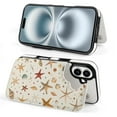 thumbnail image 4 of Compatible with iPhone 11 12 13 mini 14 15 16 Pro Max Plus Wallet Case with Card Holder, PU Leather Kickstand Card Slots Case ( Colorful Starfishs Shells, iPhone 16), 4 of 7