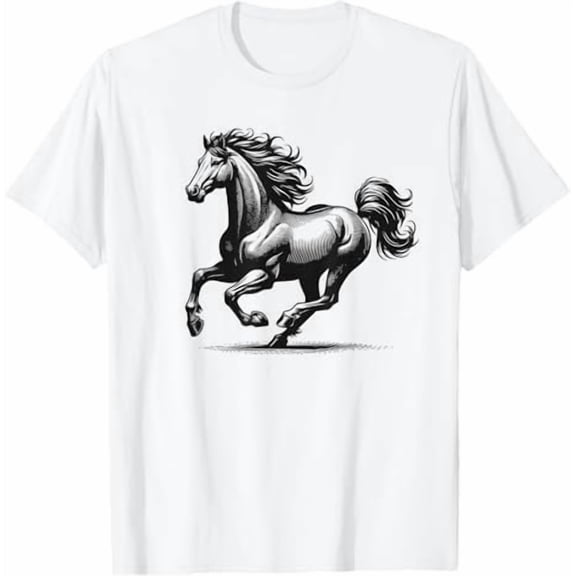 Vintage Horse Graphic Equestrian T-Shirt All Size S-5Xl