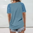 thumbnail image 3 of Yuyuzo Hauts pour Femmes Tendance à Paillettes Manches Courtes Col Rond Blouses Décontractées Confortables Tees Amples, 3 of 6
