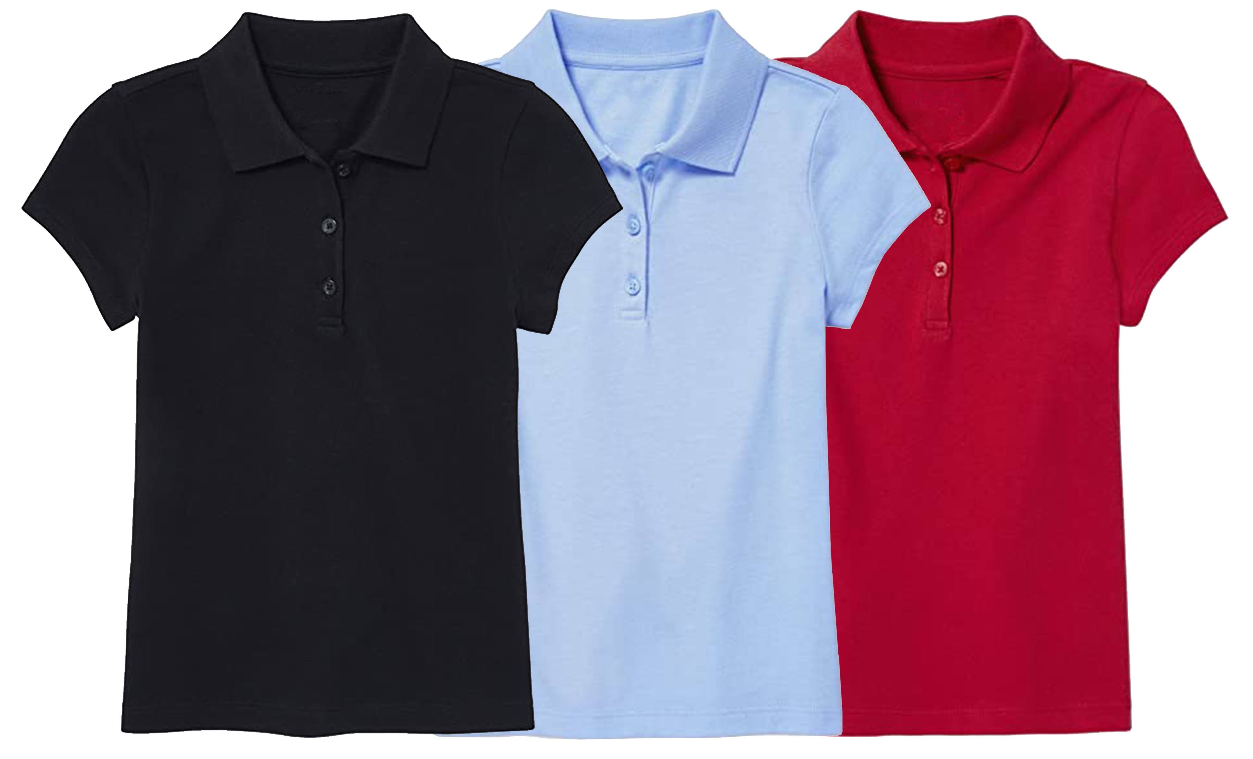 Jumpstart Boys' School Uniform Shirt - 3 Pack Short Sleeve Polo T-Shirt ...