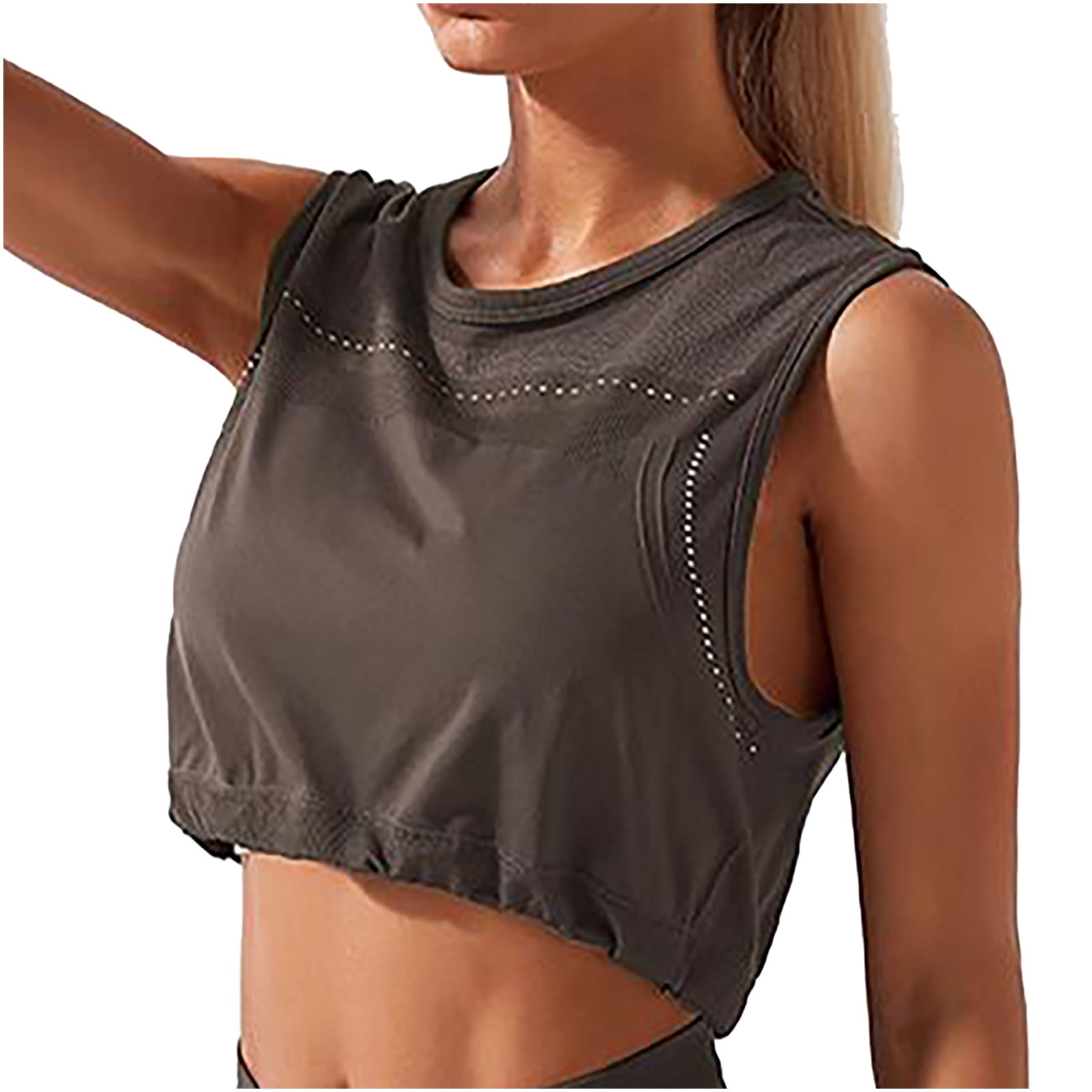 Women Crop Tops Workout Seamless Yoga 