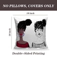 thumbnail image 2 of LALILO Throw Pillow Covers African American Girl Red Lips Color Cushion Cover 18" x 18", 2 Pack, 2 of 6