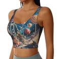 thumbnail image 2 of Balery Starry Sky Planet Lollipop Sujetadores deportivos con espalda cruzada para mujer, acolchados, sin costuras, de alto impacto, ideales para yoga, gimnasio, entrenamiento y fitness.-XX-Large, 2 of 8