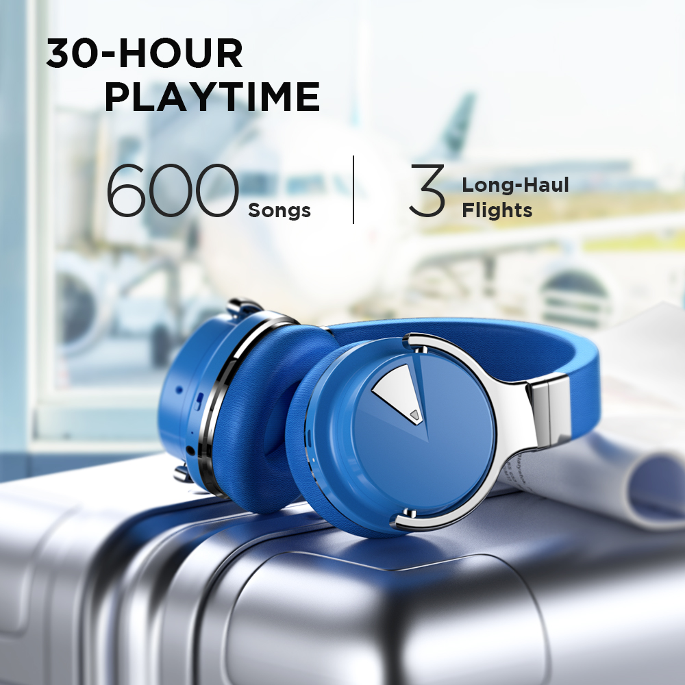 Meidong Active Noise-Cancelling Headphones, Wireless over the Ear Bluetooth Headphones with Active Noise Cancellation, High-Fidelity Sound,  Clear Voice Pick-up 30 Hours Playtime - image 4 of 9