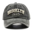 thumbnail image 2 of Men's Washed "BROOKLYN" Embroidery Peaked Cap With Assoretd Colors, Outdoor Travel Sun Screen Sunshade Baseball Cap, 2 of 5