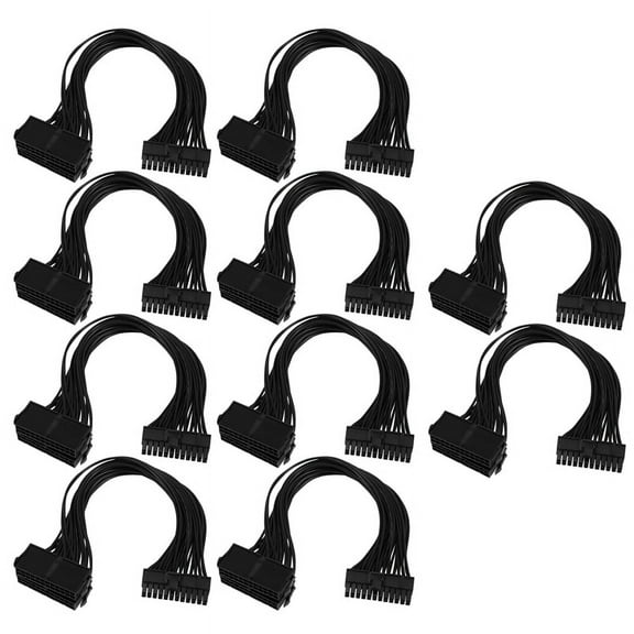 10X Power Supply Splitter, Dual PSU Cable Adapter 24 Pin 20 4 Pin ATX Motherboard Adapter Extension Cable