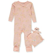 Sleep On It Baby Girls' Unicorn Coveralls With Security Blanket - pink, 24 months (Infant)