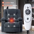 thumbnail image 3 of UHOMEPRO Swivel Rocker Recliner Chair with Massage and Heat, Reclining Lounge Chair with 8 Point Vibration, 65° Rocking, Cup Holders, USB Port and Storage Pockets, Blue, 3 of 8