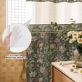 thumbnail image 3 of No Hook Shower Curtain, Sage Green Floral Shower Curtains for Bathroom with See Through Top Window, Ethnic Tribe Abstract Art Flowers Waterproof & Washable Bath Curtain Stand Up Stall 36"x72", 3 of 9