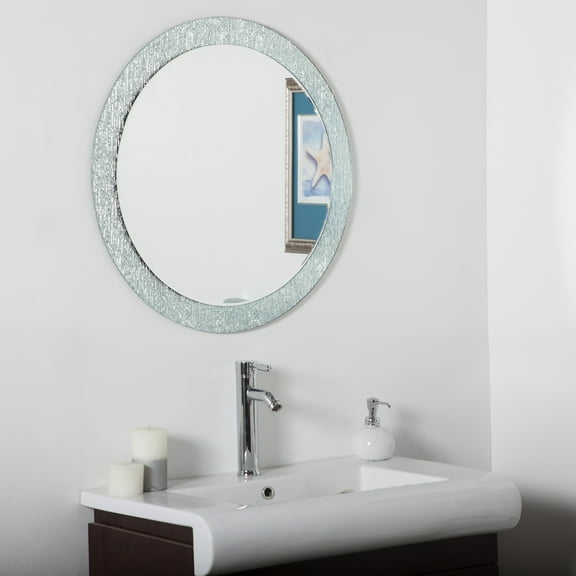 Decor Wonderland Molten 28" dia. Round Double Layer Frameless Bathroom Vanity Mirror