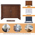 thumbnail image 3 of 40'' Retro Entryway Table with 2-Door Cabinet, Sofa Table with Adjustable and Removable Shelves, Console Table with Storage Shelf Sideboard for Hallway, Entry Way, Living Room, Foyer, Light Espresso, 3 of 9