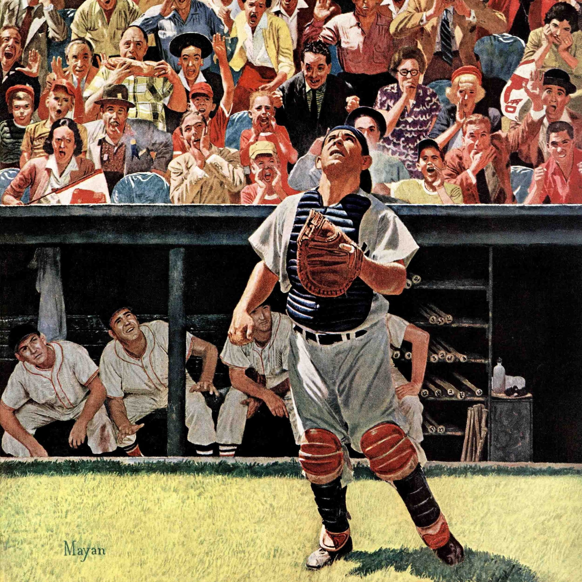Marmont Hill Yogi Berra by Earl Mayan Painting Print on Wrapped Canvas