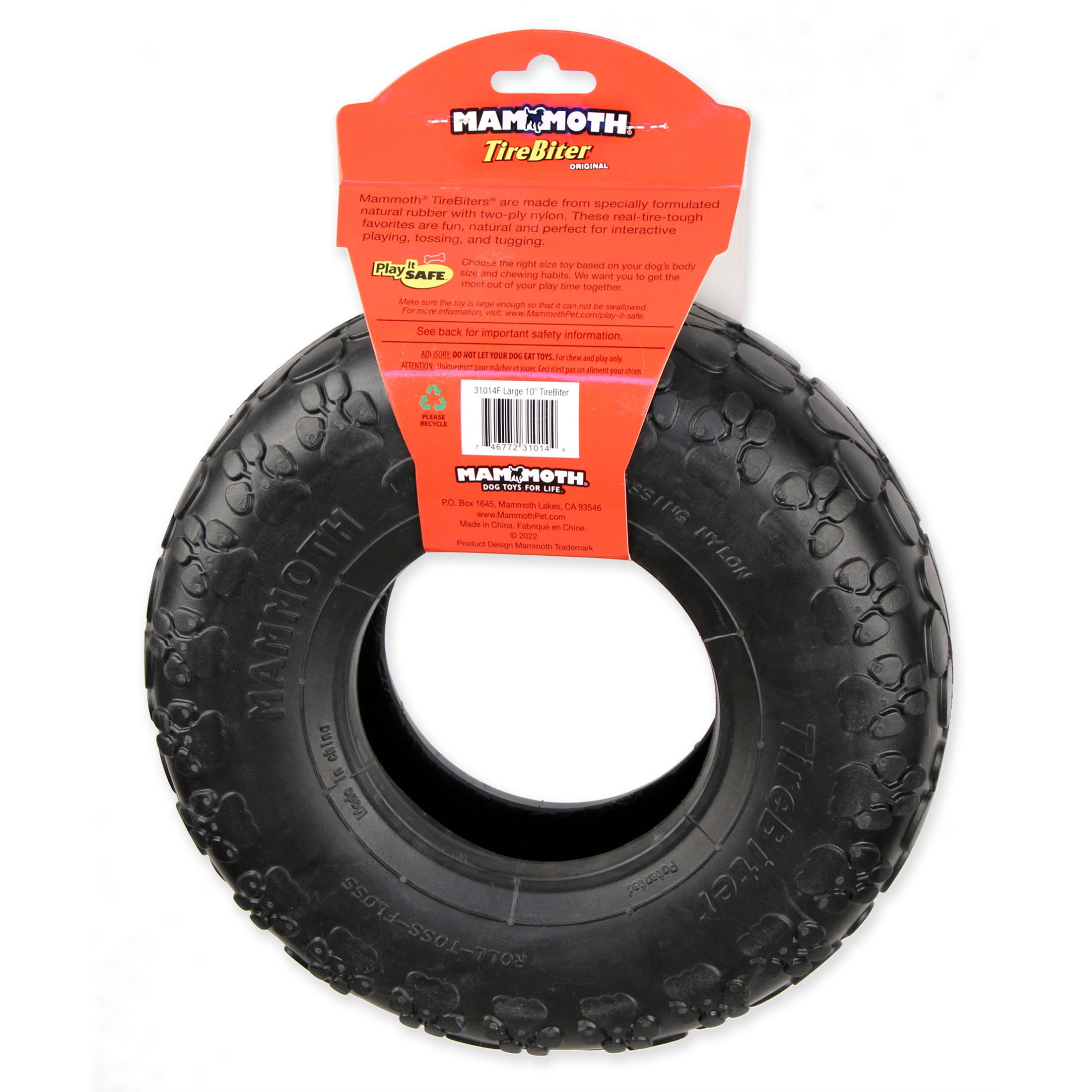 Mammoth TireBiter Original Rubber Dog Toy Large 10"