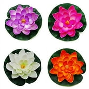 CNZ Large Floating Pond Decor Water Lily/Lotus Foam Flower, Set of 4