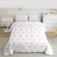 thumbnail image 2 of Manfei Cute Pink Bowknot 3 Pieces Queen Comforter Set for Girls Teens Female,Dreamy Princess Ultra Soft Bedding Sets,Stars Print Bedding Comforter Set,Luxury Bedroom Decor,Reversible, 2 of 8