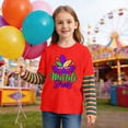 thumbnail image 2 of KHONTS Kids Mardi Gras Shirt Boys Girls Tuesday Tshirt Carnival Party Long Sleeve Tops,Size 2-12 Years Red 140, 2 of 5