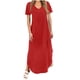 thumbnail image 1 of Vestido Corto para Mujeres Verano Cuello en V Bolsillo de Manga Corta Color Sólido Vestido de Cambio Casual para la Fiesta de la Playa de Primavera, 1 of 6