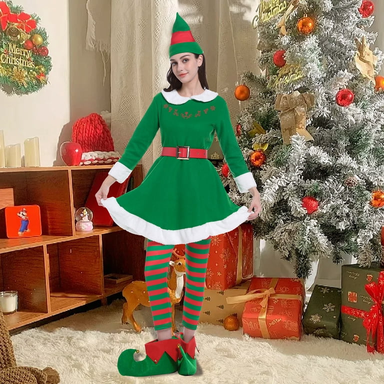 adult christmas dress up 49" Green and Silver Women Adult Christmas Costume