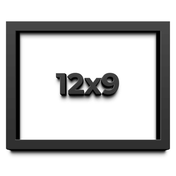 12x9 Shadow Box Frame Black | 1 inches Deep Real Wood Contemporary Shadowbox Display Frame | UV