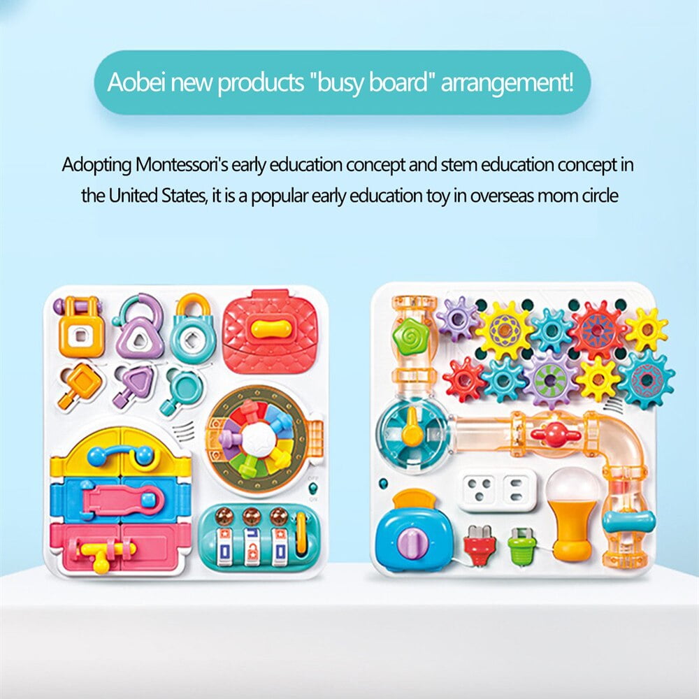 Busy Board Montessori Unlock Toy Essential Educational Sensory Board  Toddler busyboard intelligence tablero sensorial montessori
