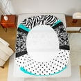 thumbnail image 5 of Feelyou Mandala Tribal Damask Twin Sheet Sets, Leopard Cheetah Print Twin Fitted Sheet, Cyan Cycle Polkadots Flat Sheet, Microfiber Bedroom Decor, 3pcs, 5 of 7