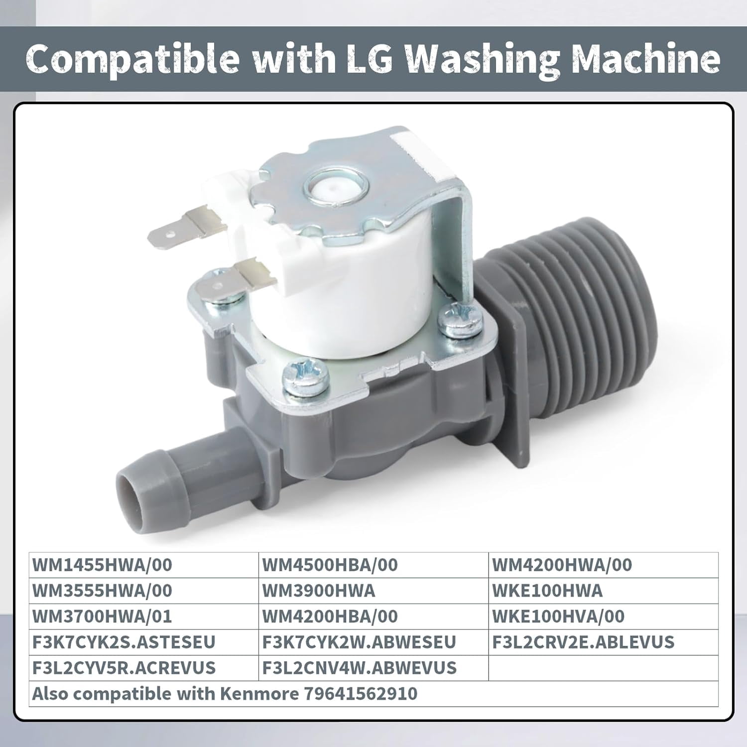 RVKXHD 5220FR2006Z Washer Water Inlet Valve, 82.27*36*51.58mm, Compatible with LG WM1455HWA/00 WM3555HWA/00 WM3700HWA/01 Washing Machine Front-Load, Replace 4869491 AP6798392 PS12587933 EAP12587933