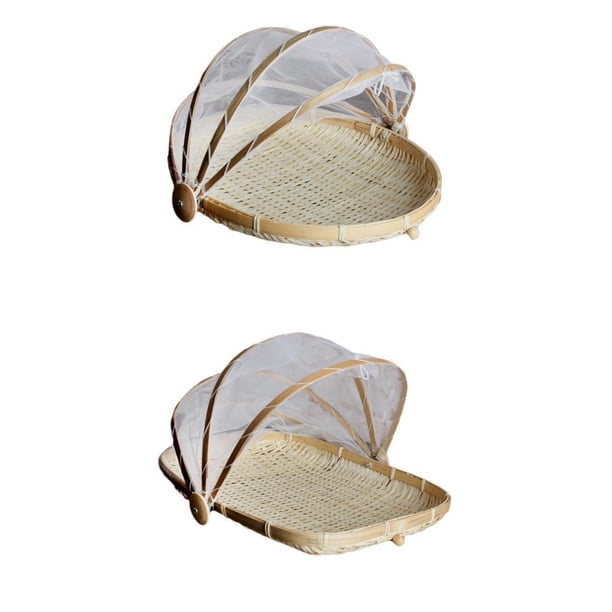 2x de Bambú para Tienda Que Sirve Comida, Picnic Al , Red de Malla de Malla