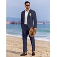 thumbnail image 3 of COOFANDY Men's 2 Piece Linen Suits Set Regular Fit Casual Linen Lightweight Suit Summer Beach Wedding, 3 of 5