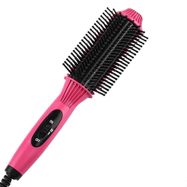 Rizador de pelo con barril de cerámica de turmalina, calentamiento rápido en 30 s, temperatura LED ajustable, rojo.
