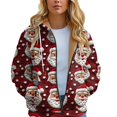 thumbnail image 7 of Women Lined Plush Sweat Jacket With Hood Autumn Winter Warm Hooded Jacket Loose Coat Pockets Large Sizes Hoodie Sweatshirt, 7 of 7