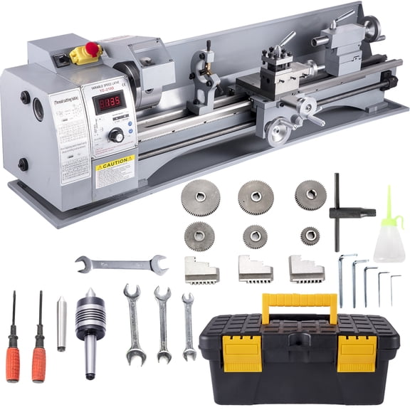VEVOR Mini Metal Lathe, 750W Benchtop Machine 8.3" x 31.5" Working Lathe Center Rest